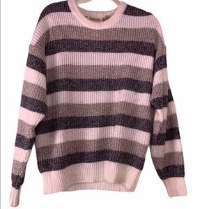 St. JohnsBay, sweater, grey & white , Size large,